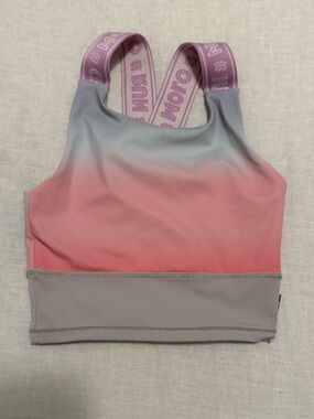 Girls Molo ‘Olivia’ Cropped Activewear Tank  Top in Misty Stripe